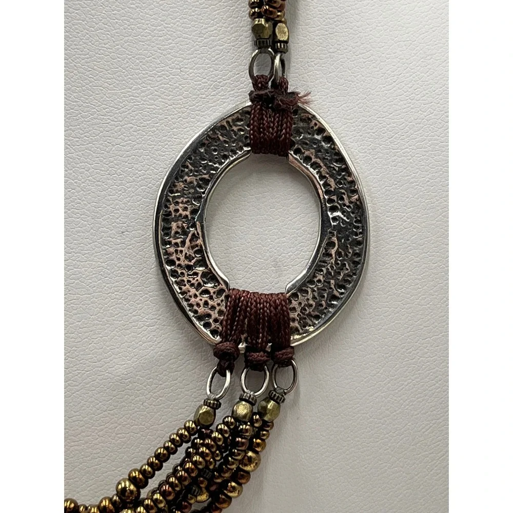 Silpada Retired Sterling Silver N1785 Multi Strand Bronze Seed Bead Necklace